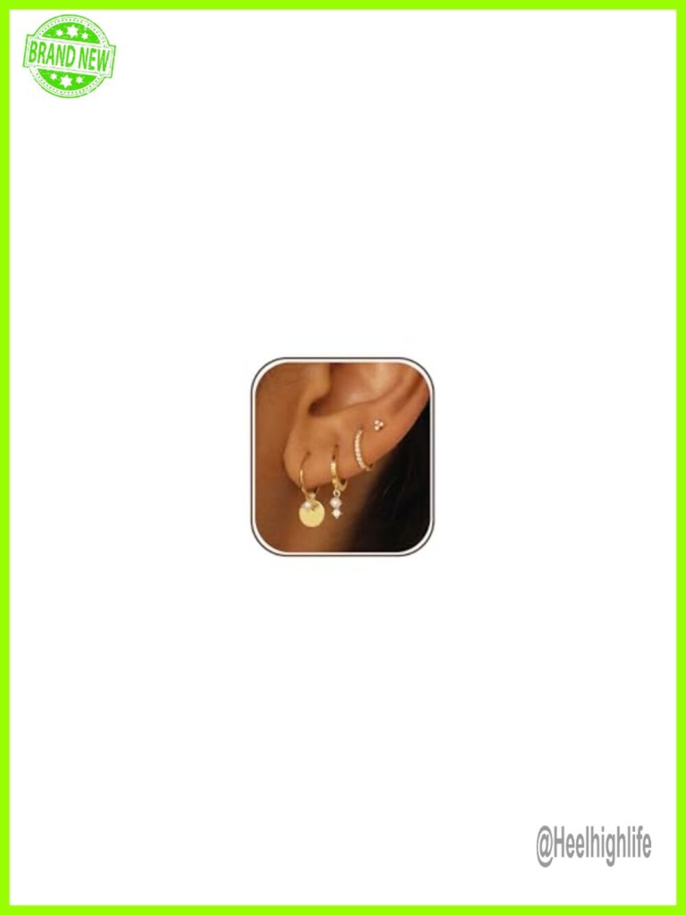 14K Gold Plated Huggie Earrings Dainty Stack Set Hypoallergenic